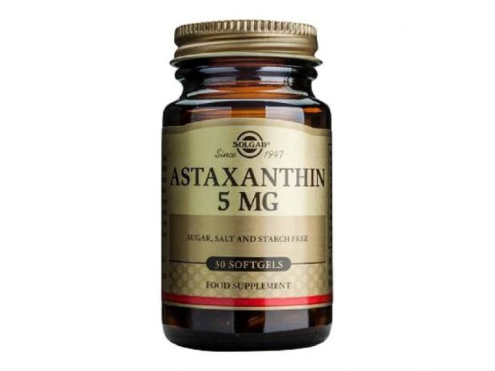 Solgar Astaxanthin 5mg Συμπλήρωμα Διατροφής Ασταξανθίνης, 30 Μαλακές Κάψουλες