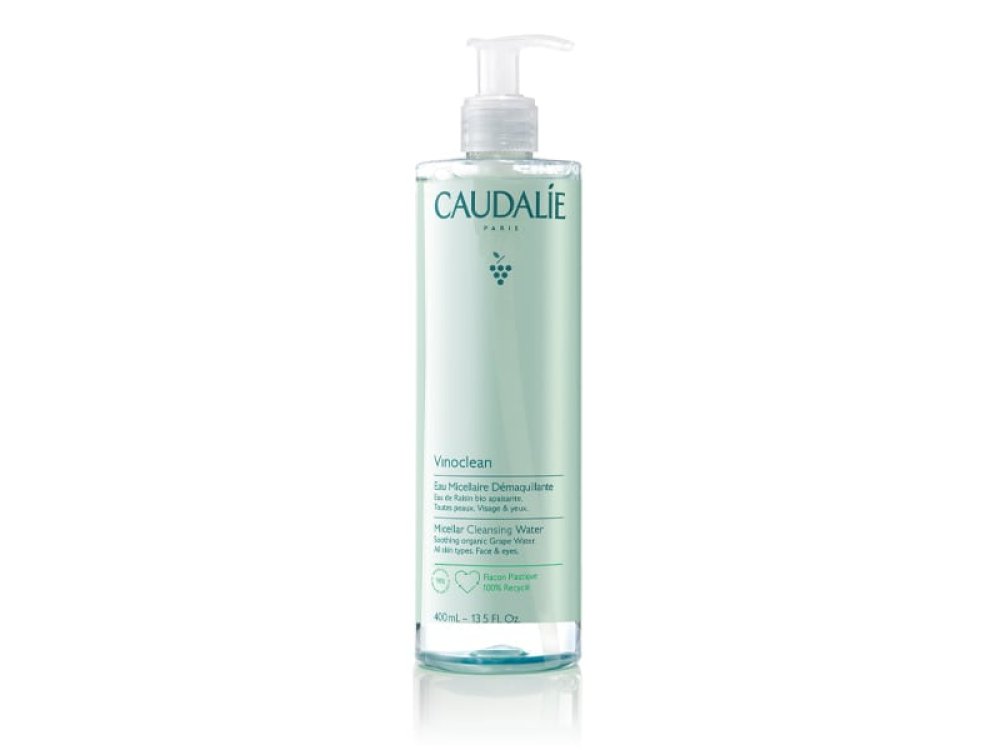 Caudalie Vinoclean Cleansing Water Eau Micellaire Demaquilllante, Νερό Καθαρισμού & Ντεμακιγιάζ για Πρόσωπο & Μάτια, 400ml