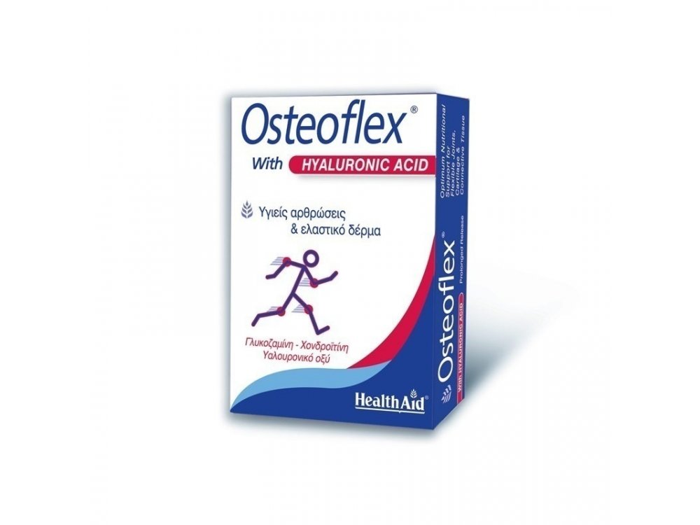 Health Aid OSTEOFLEX with HYALURONIC Γλυκοσαμίνη, Χονδροϊτίνη Υαλουρονικό οξύ 60 Tabs