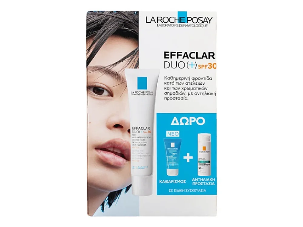 La Roche-Posay Promo Effaclar Duo (+) SPF30 Επανορθωτική Κρέμα Προσώπου κατά των Ατελειών, 40ml & Δώρο Effaclar Gel, 50ml & Anthelios Oil Correct SPF50+ Αντηλιακό Προσώπου, 3ml, 1σετ