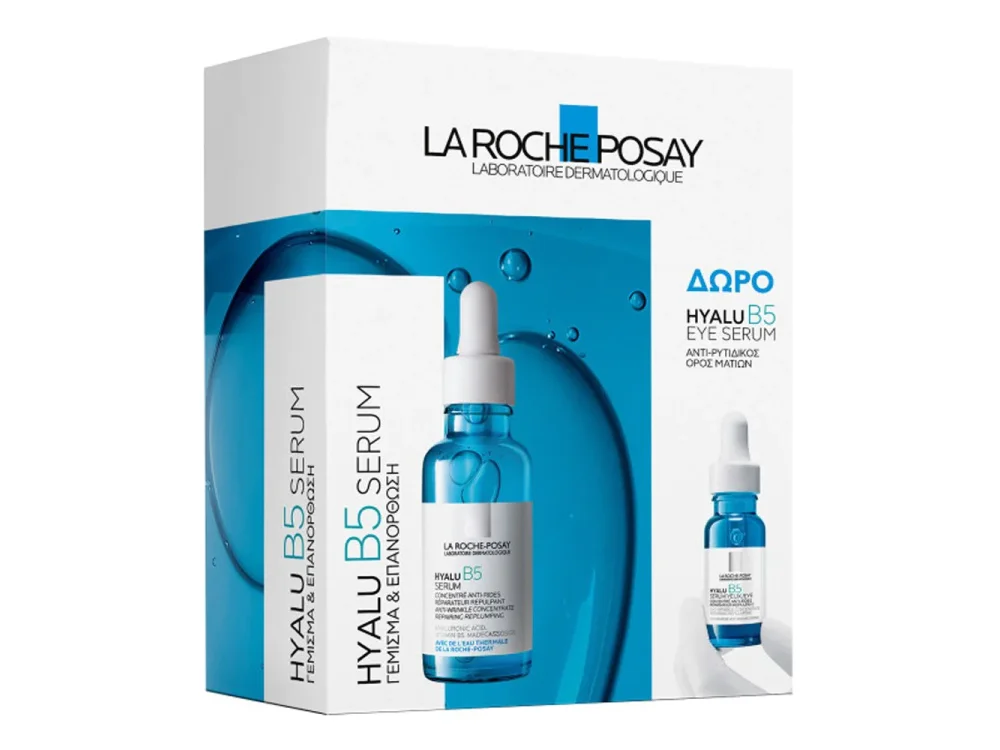 La Roche Posay Promo με Hyalu B5 Serum Αντιρυτιδικός Oρός με Yαλουρονικό οξύ & Βιταμίνη Β5, 30ml & Δώρο Hyalu B5 Eye Serum Αντιρυτιδικός Ορός Ματιών, 5ml, 1σετ