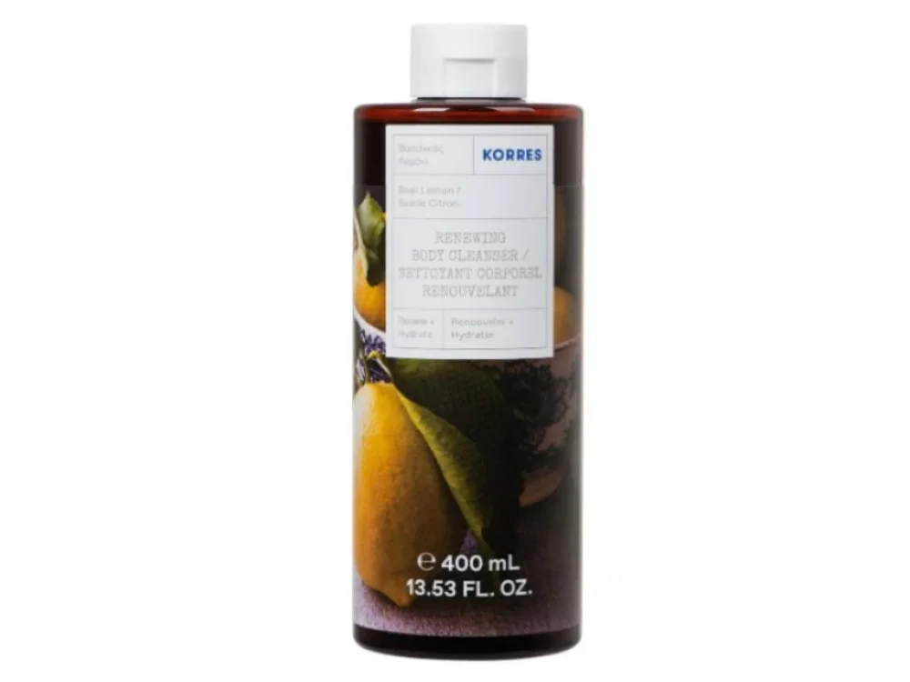 Korres Renewing Body Cleanser Αφρόλουτρο Βασιλικός Λεμόνι, 400ml