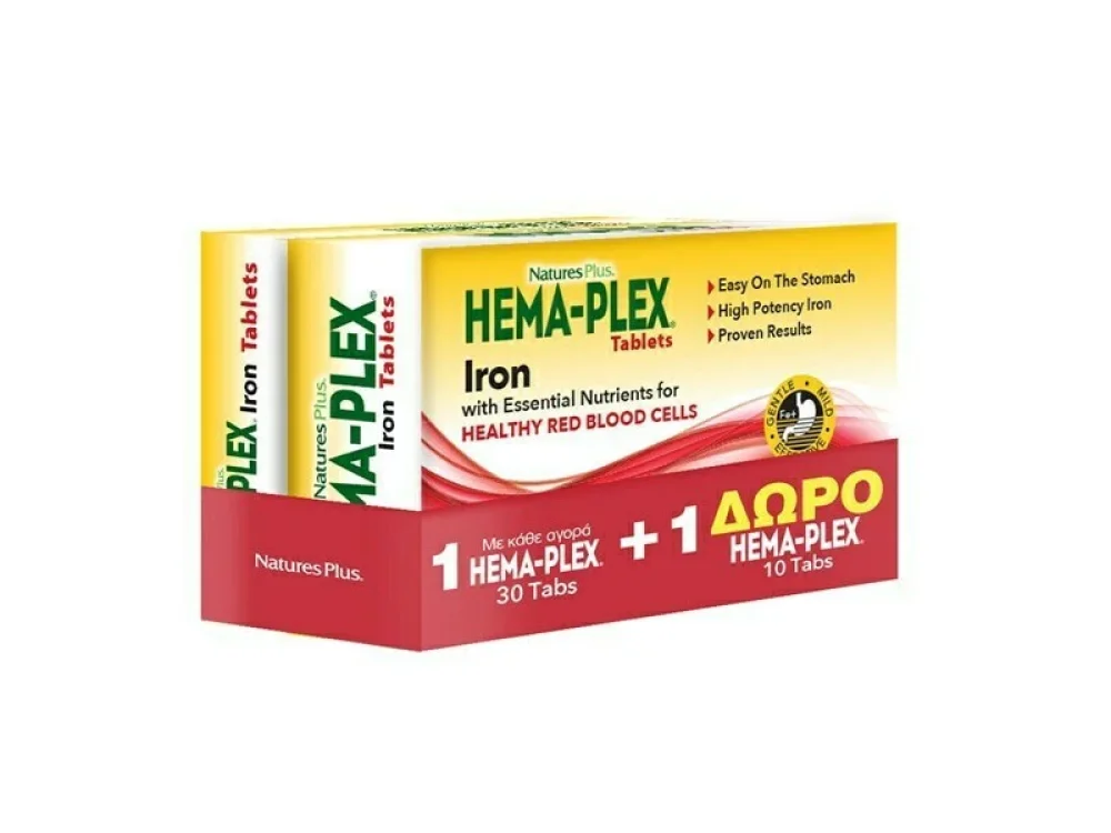 Natures Plus Promo Hema Plex, 30tabs & Δώρο 10tabs, 1σετ