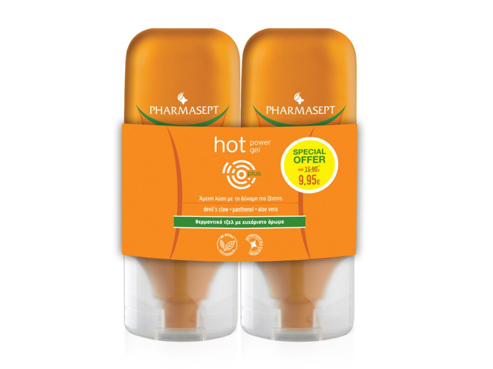 Pharmasept Promo Hot Power Gel Θερμαντικό Τζελ για Ανακούφιση & Χαλάρωση, 2x100ml