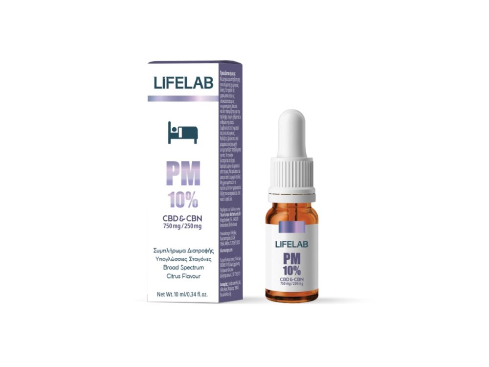 Lifelab CBD PM 10% Συμπλήρωμα διατροφής σε Μορφή Ελαίου για Ισορροπία, Ευεξία & Χαλάρωση το Βράδυ, 10ml