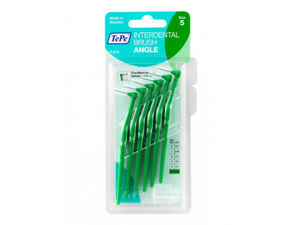 TePe International Brush Angle No.5 Πράσινο 0.8mm 6τμχ