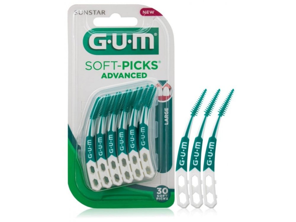 Gum (651) Soft Picks Advanced Large, Μεσοδόντια Βουρτσάκια Μεγάλο Μέγεθος, 30τμχ