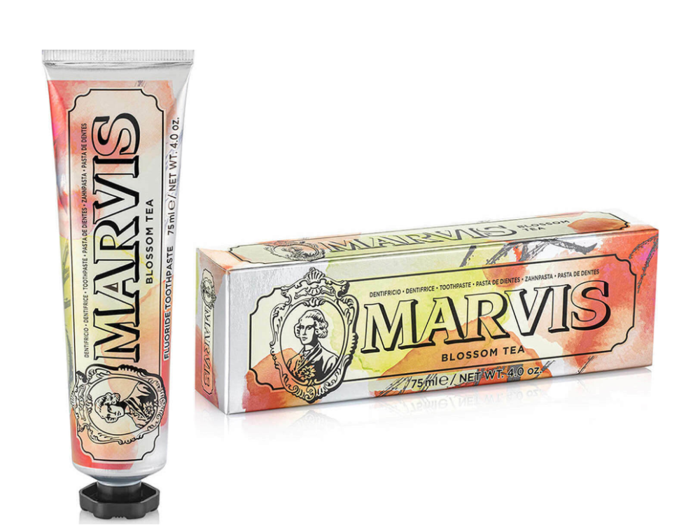 Marvis Blossom Tea Toothpaste, Οδοντόκρεμα με Γεύση Μαύρου Τσαγιού και Λουλουδιών, 75ml