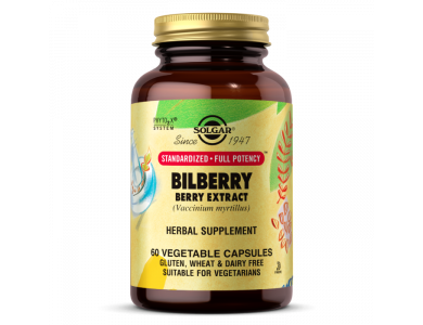 Solgar Berry Bilberry Extract σε Φυτικές Κάψουλες (VEG), για την Ενδυνάμωση της Όρασης, 60caps