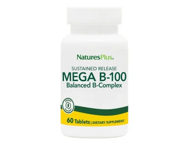 Natures Plus Mega B-100 Complex Ισχυρή Φόρμoυλα Βιταμινών Β, 60tabs