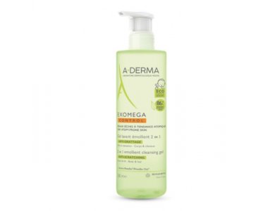 A-Derma Exomega Control Gel Lavant Emollient 2 σε 1 - Σώμα & Μαλλιά, 500ml