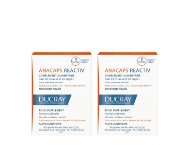 Ducray Promo Anacaps Reactiv, Συμπλήρωμα Διατροφής για Μαλλιά και Νύχια 2x30Caps