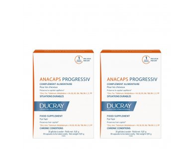 Ducray Anacaps Progressiv, Συμπλήρωμα Διατροφής για την Τριχόπτωση 2 x 30Caps