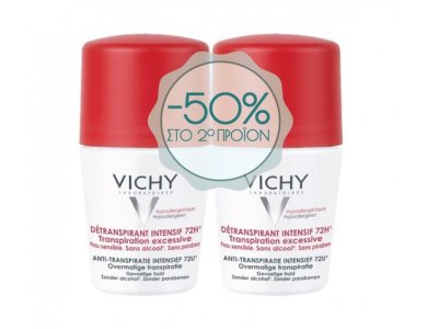 Vichy Promo Deodorant Stress Resist 72ώρες Roll-On Έντονη Εφίδρωση 50ml, Το 2ο στη Μισή Τιμή