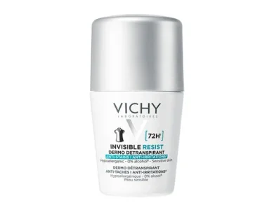 Vichy Invisible Resist 72H Αποσμητικό Roll-On Κατά των Σημαδιών & της Έντονης Εφίδρωσης, 50ml