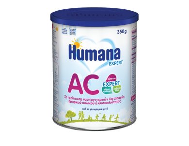 Humana Humana AC Expert, Γάλα για Κολικούς και Δυσκοιλιότητα με Νέα Βελτιωμένη Σύνθεση, 350gr