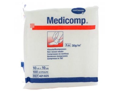 Hartmann Medicomp, Μη Αποστειρωμένα Επιθέματα Φλις, 4πλά 10x10cm, 100τμχ