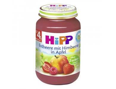 HIPP Βρεφική Φρουτόκρεμα με Μήλο, Φράουλα και Βατόμουρο 190g