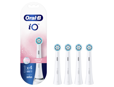 Oral-B iO Gentle Care White, Ανταλλακτικές Κεφαλές για Ηλεκτρική Οδοντόβουρτσα 328889, 4τμχ