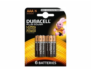 Duracell Plus Power AAA Alkaline Battery, Αλκαλικές Μπαταρίες, 6τμχ