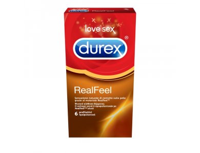 Durex RealFeel, Προφυλακτικά από Προηγμένο Υλικό χωρίς Λάτεξ για πιό Φυσική Αίσθηση 6 τμχ
