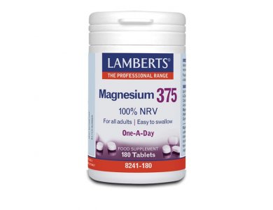 Lamberts Magnesium 375, Συμπλήρωμα Διατροφής με Άλατα Μαγνησίου, 180 tabs