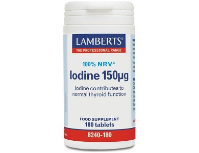 Lamberts Iodine 150μg,  Συμπλήρωμα Διατροφής με Ιώδιο, 180tabs
