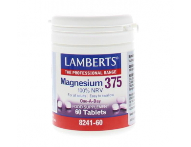 Lamberts Magnesium 375, Συμπλήρωμα Διατροφής με τα Σημαντικότερα Άλατα Μαγνησίου, 60tabs