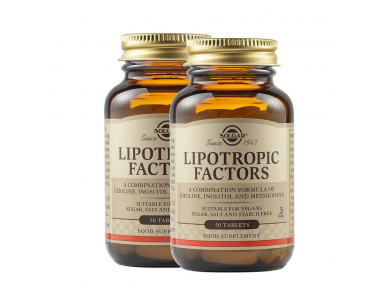 Solgar Lipotropic Factors, Για Έλεγχο του Σωματικού Βάρους χωρίς  Ζάχαρη/Γλουτένη, Vegan, 2x50caps
