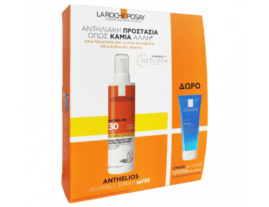 La Roche-Posay Anthelios Invisible Spray Spf30 200ml & Δώρο Lipikar Gel Lavant for Sensitive Skin 100ml