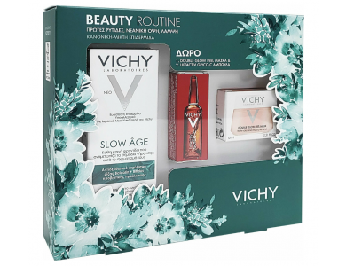 Vichy Beauty Routine Slow Age Fluid Spf25 50ml, Liftactiv Glyco-c Night Peel 2ml & Mask Peel Double Eclat 15ml
