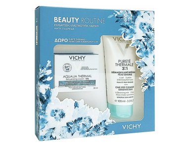 Vichy Beauty Routine Aqualia Thermal Cream-Gel Rehydrating Cream 50ml & Purete Thermale 3in1 100ml