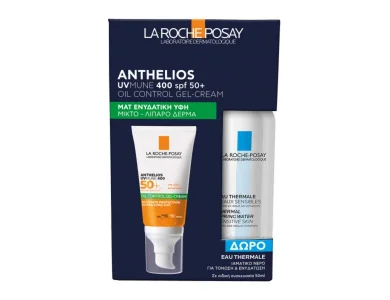 La Roche-Posay Promo Anthelios Uvmune 400 Oil Control Gel-Cream Perfumed SPF50+, 50ml & Δωρεάν Ιαματικό Νερό, 50ml, 1σετ