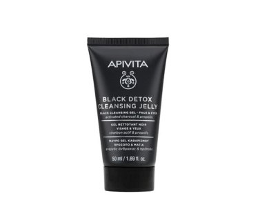 Apivita Gel Καθαρισμού Black Detox Cleansing Jelly για Πρόσωπο & Μάτια με Ενεργό Άνθρακα & Πρόπολη 50ml