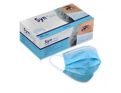 SynMask Μάσκες Προστασίας Προσώπου Medical 3 Στρωμάτων, Τύπου IIR, 50τμχ