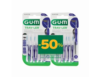 Gum Promo 1512 Trav-Ler Μεσοδόντια Iso 3 1,2mm Κυλινδρικό Μωβ, 2x6τμχ