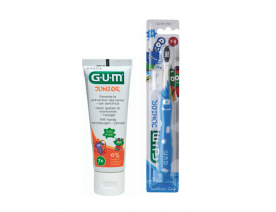 GUM Promo Junior Touthbrush 7-9 Years Blue +Gum Junior Toothpaste Tutti Frutti 7+Years 50ml, 2τμχ