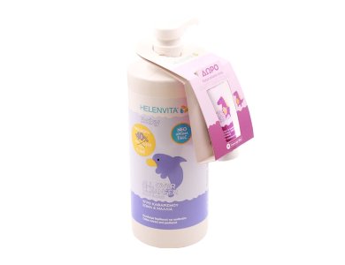 Helenvita Υγρό Καθαρισμού Σώματος & Μαλλιών με Άρωμα Talc, 1lt & Nappy Rash Cream Κρέμα για Συγκάματα, 20gr
