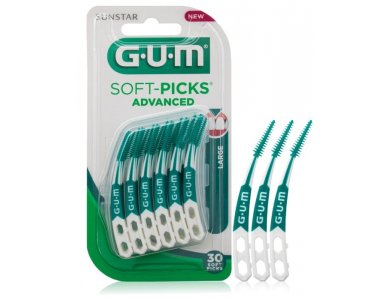 Gum (651) Soft Picks Advanced Large, Μεσοδόντια Βουρτσάκια Μεγάλο Μέγεθος, 30τμχ