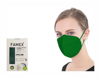 Famex Particle Filtering Half NR Dark Green, Μάσκες Προστασίας FFP2 σε Σκούρο Πράσινο Χρώμα, 10τμχ